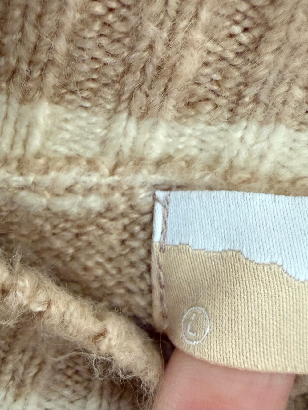 Beige Colorblock Sweater - Picture 3 of 4